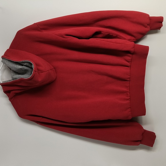 Dickie's red cotton-blend waffle-lined front zipper hoodie-sz M - Picture 5 of 9